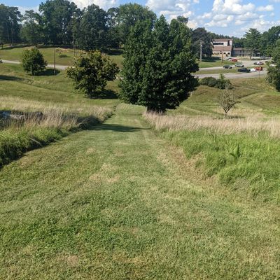 Extremely narrow fairways with one high tall grass. Almost impossible to find your disc if you don't land in the fairway.