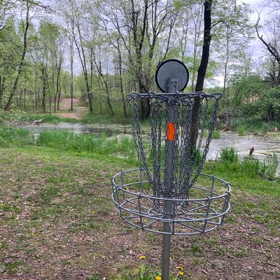 View looking back at tee pad from hole 11’s pin.