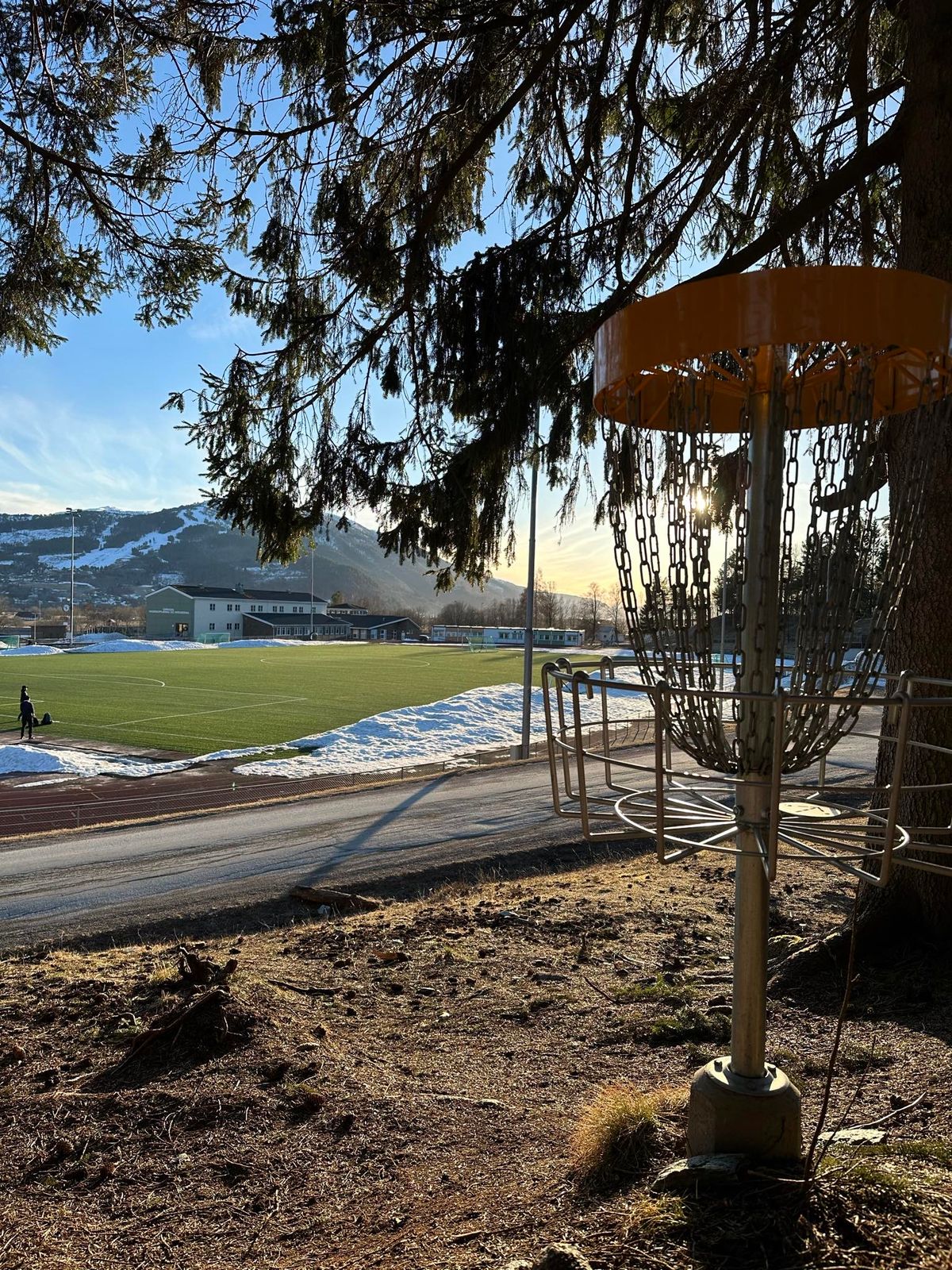 Hole 4 overlooking the football pitch.