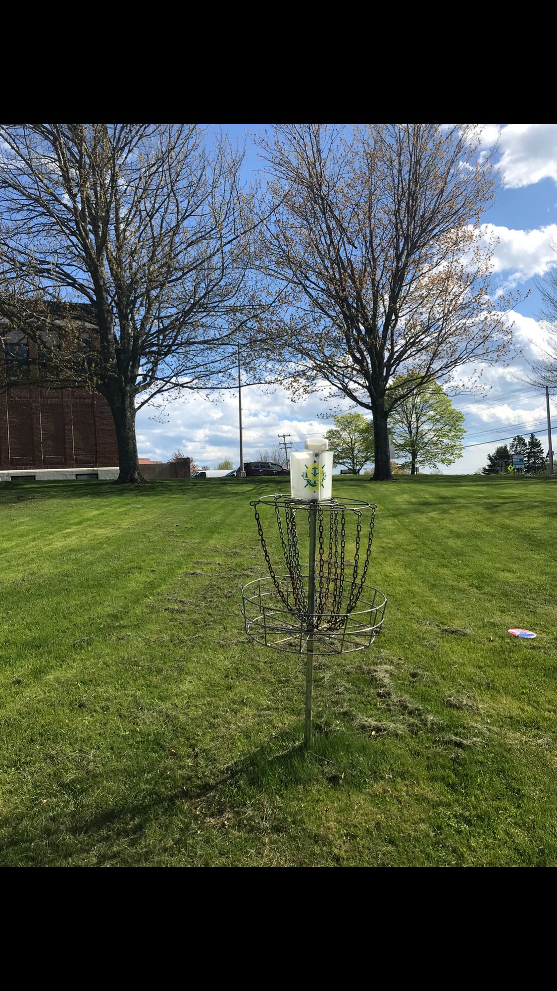 Hole 9 tee off at the telephone pole below hole 8