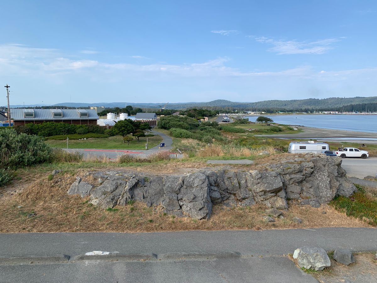20th teebox from a neighboring rock… you walk up on the left side of the image