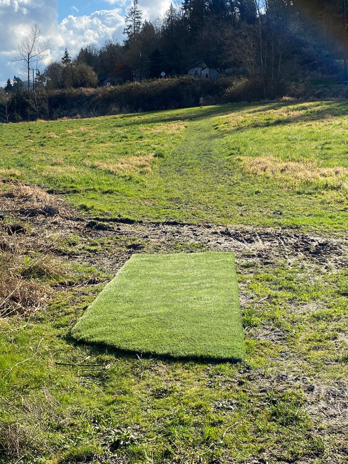 New tee pads on a few holes!