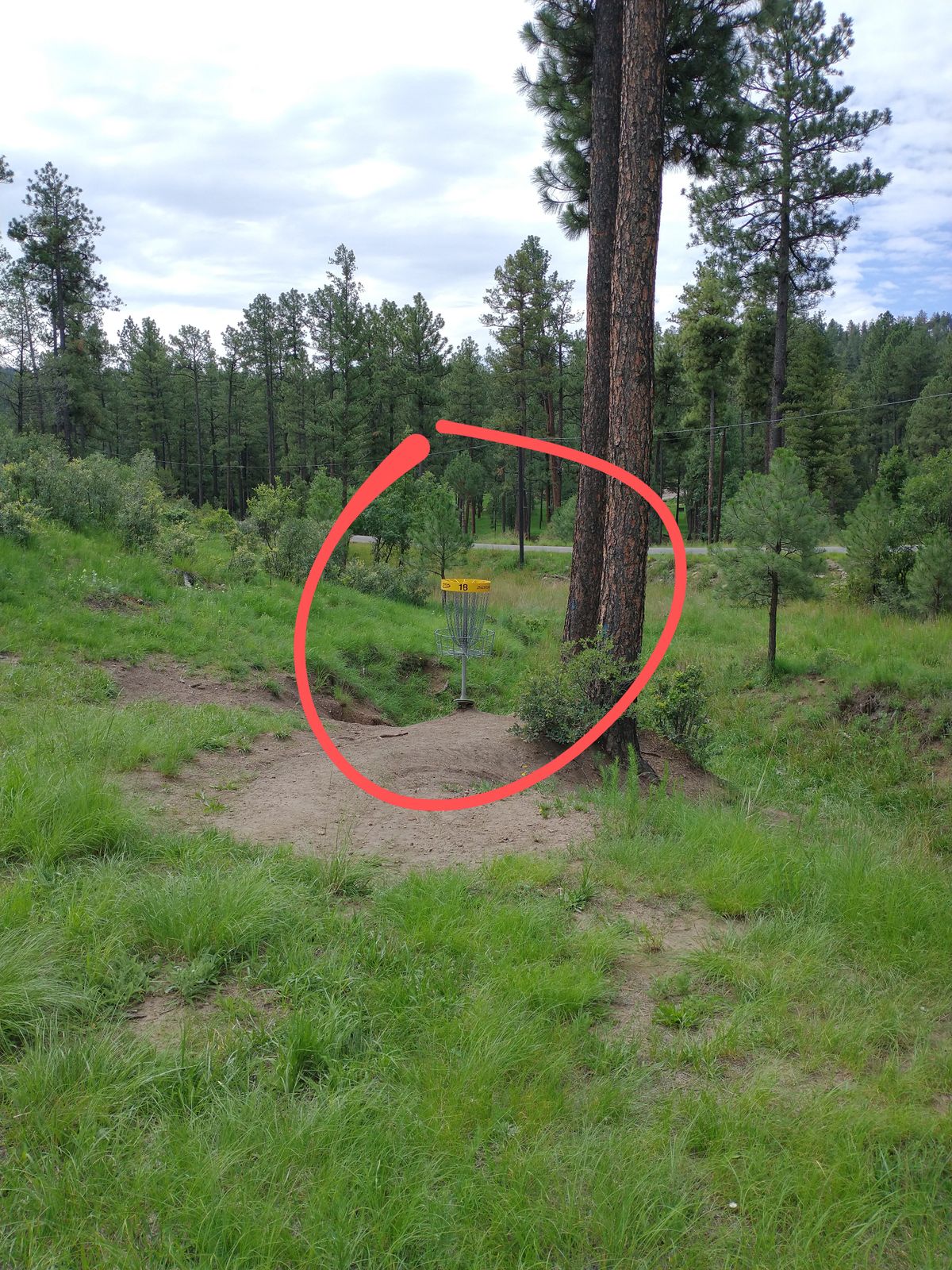 18 approach, drops off behind basket.