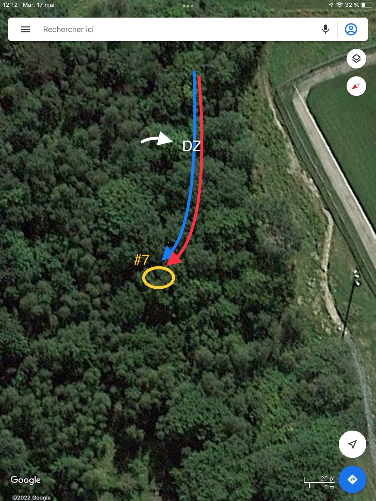 COURT ET LONG : Mando. Zone allégement retour au Mando entre les 2 arbres.