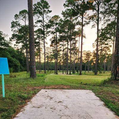 18 long tee at sunset