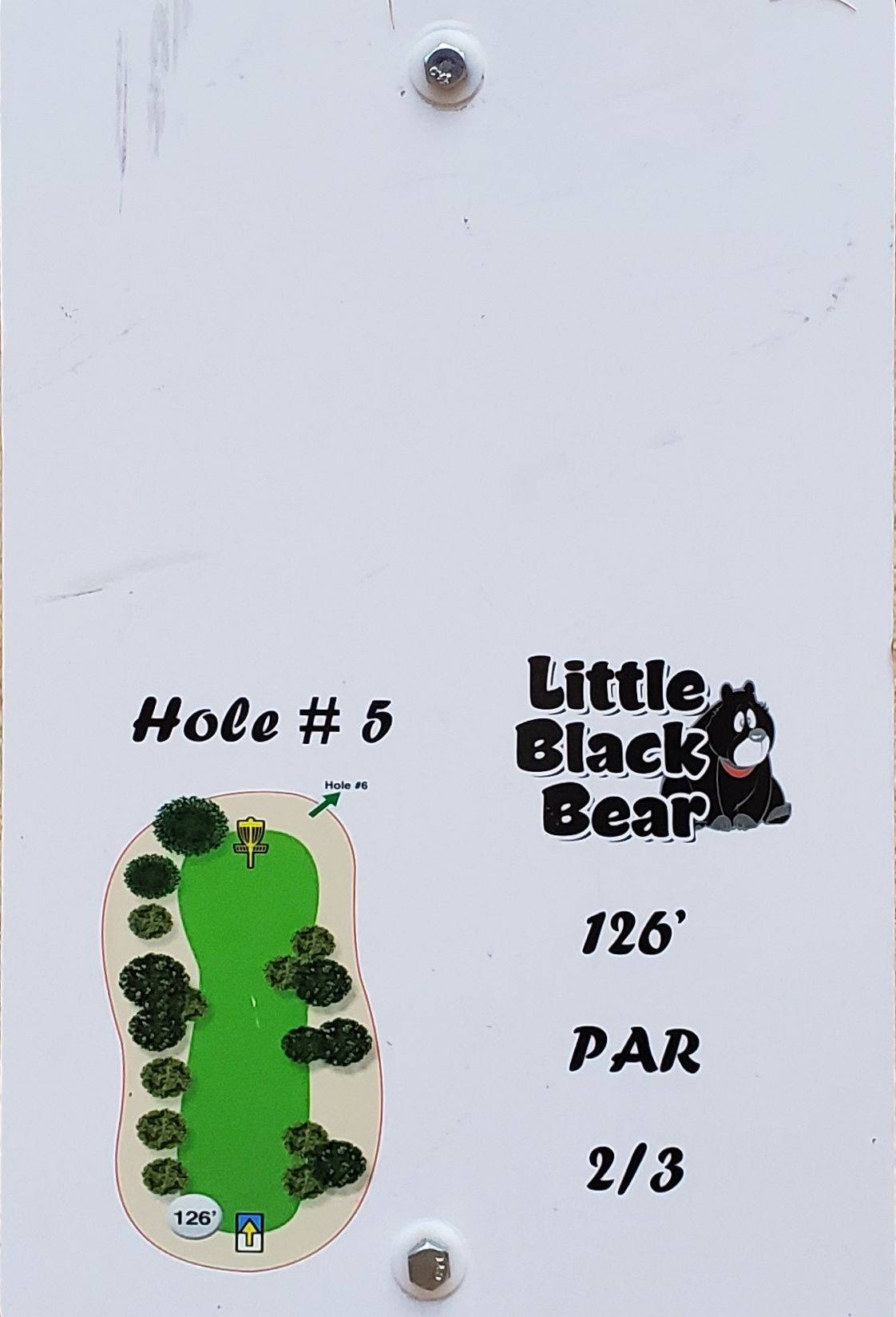 Tee sign hole 5