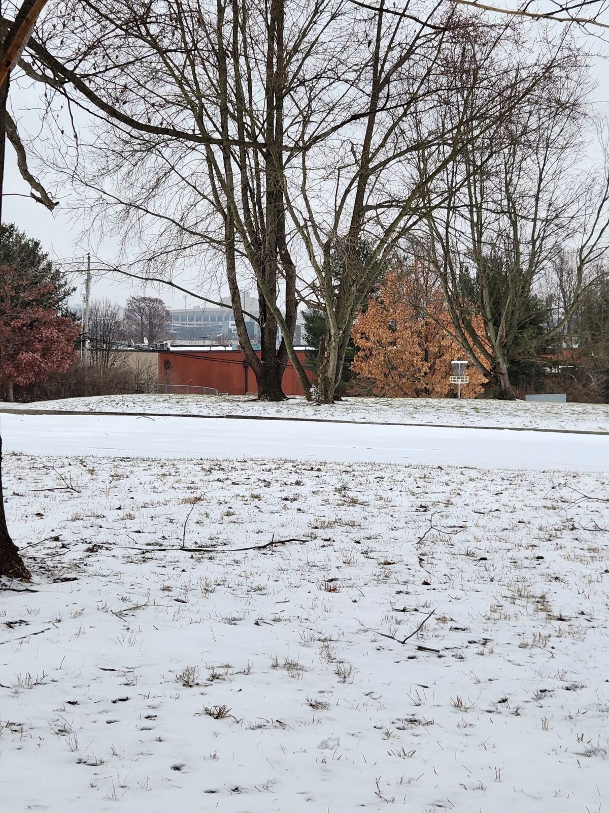 Hole 7 view of Memorial Stadium.