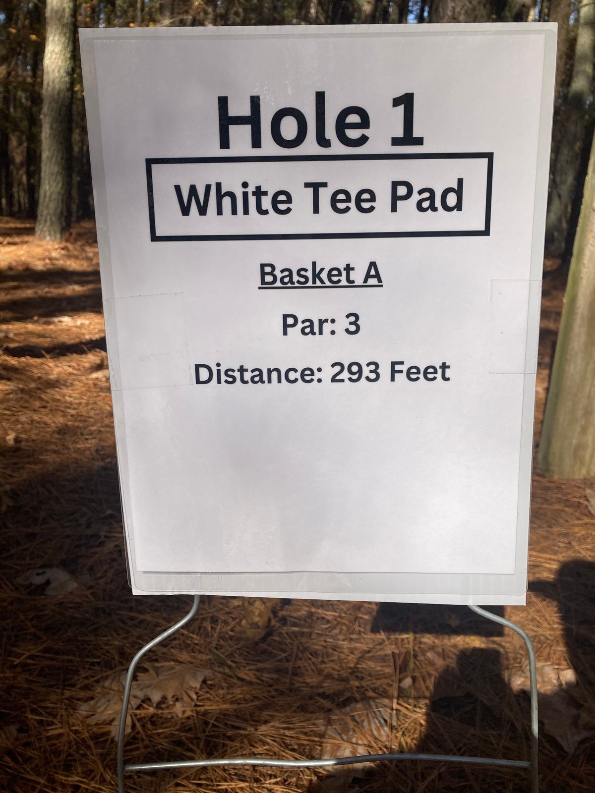 Hole 1 White Tee Sign