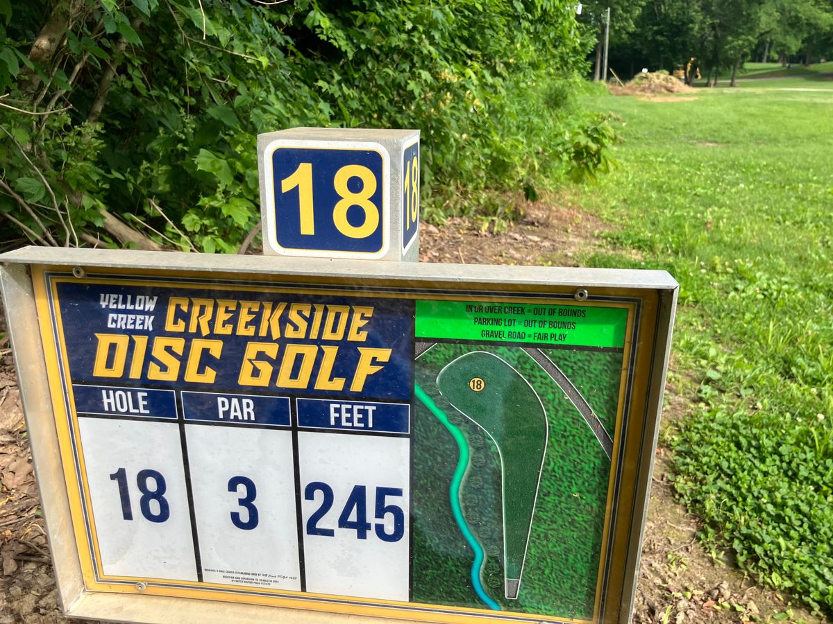 Hole 18. Creek is OB.