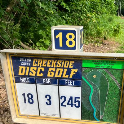Hole 18. Creek is OB.