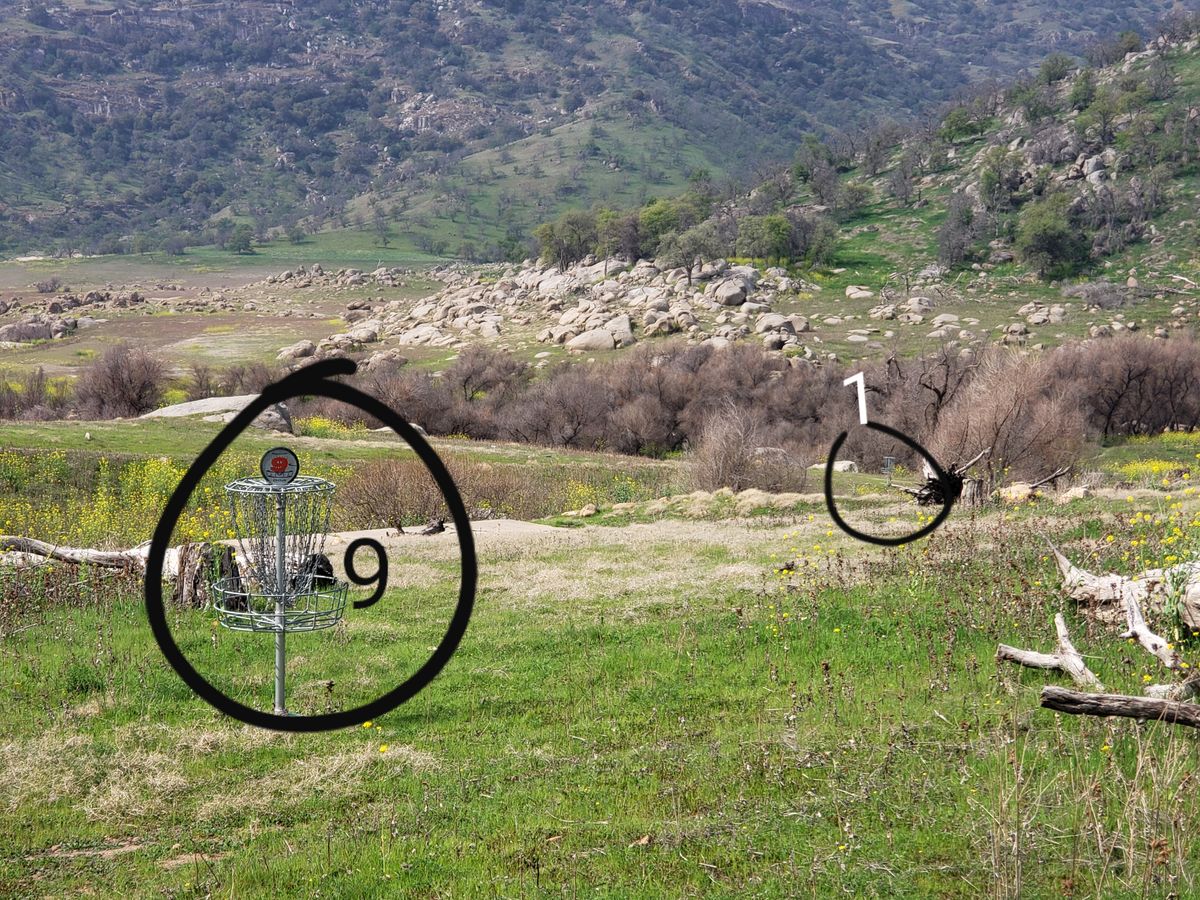 Distance between basket 1 and 9..