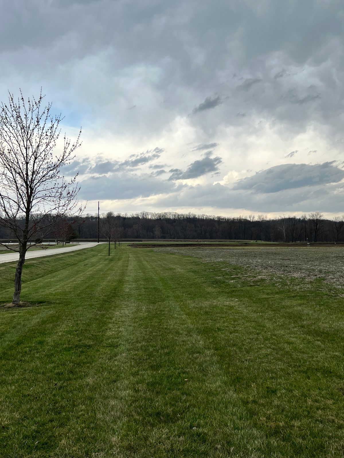 O18 fairway.  Fields ob, road plays as Hazard