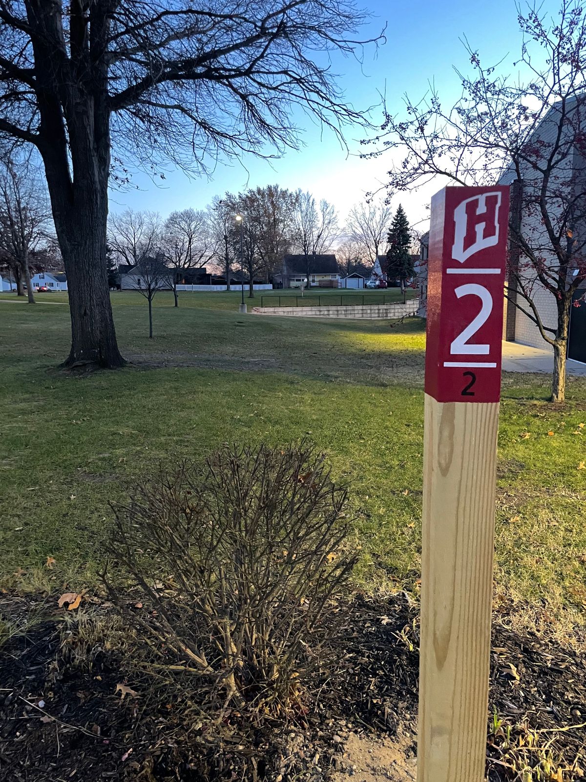 Red tee pad for hole 2
