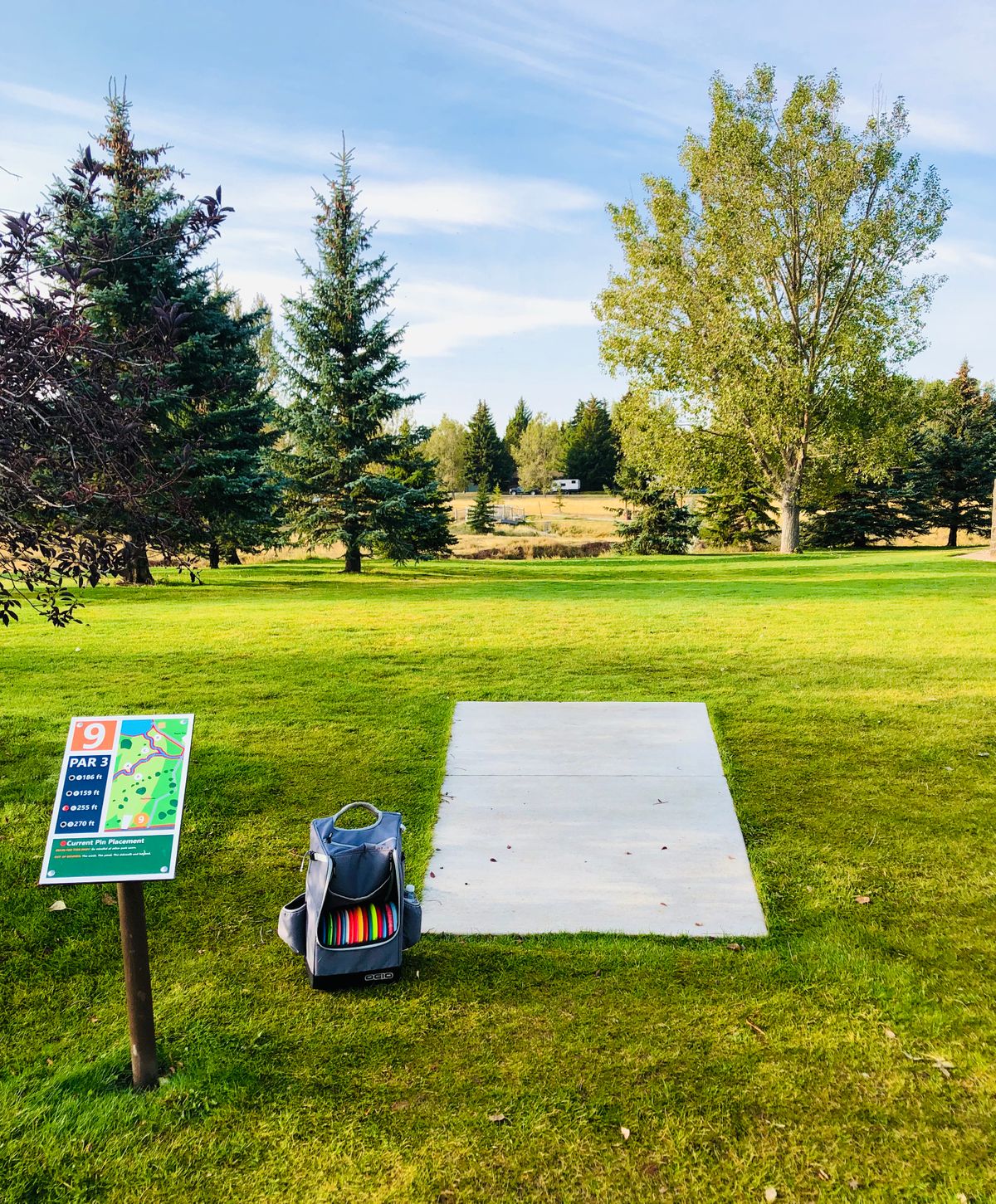 Hole 9 looking out to the basket.