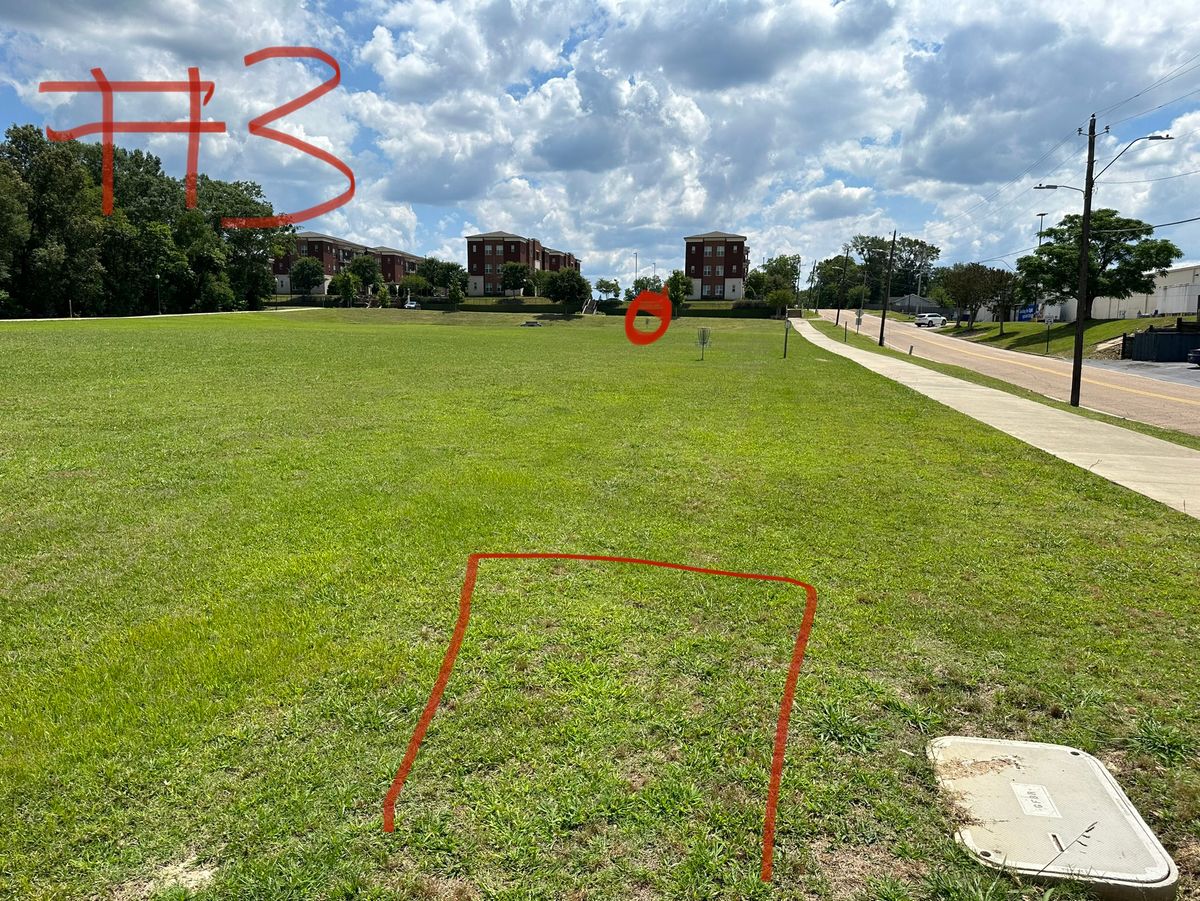 Advanced- Walking path OB. Ditch behind basket hazard
