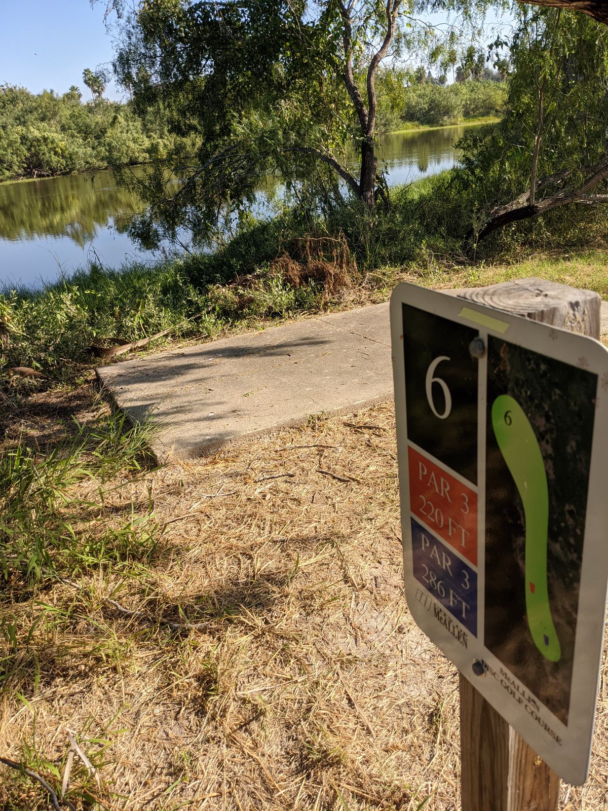 #6 short tee pad, next to water