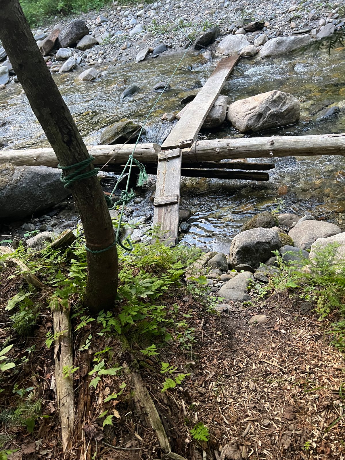 The plank bridge for crossing the Calendar Brook on the Low Water layout
