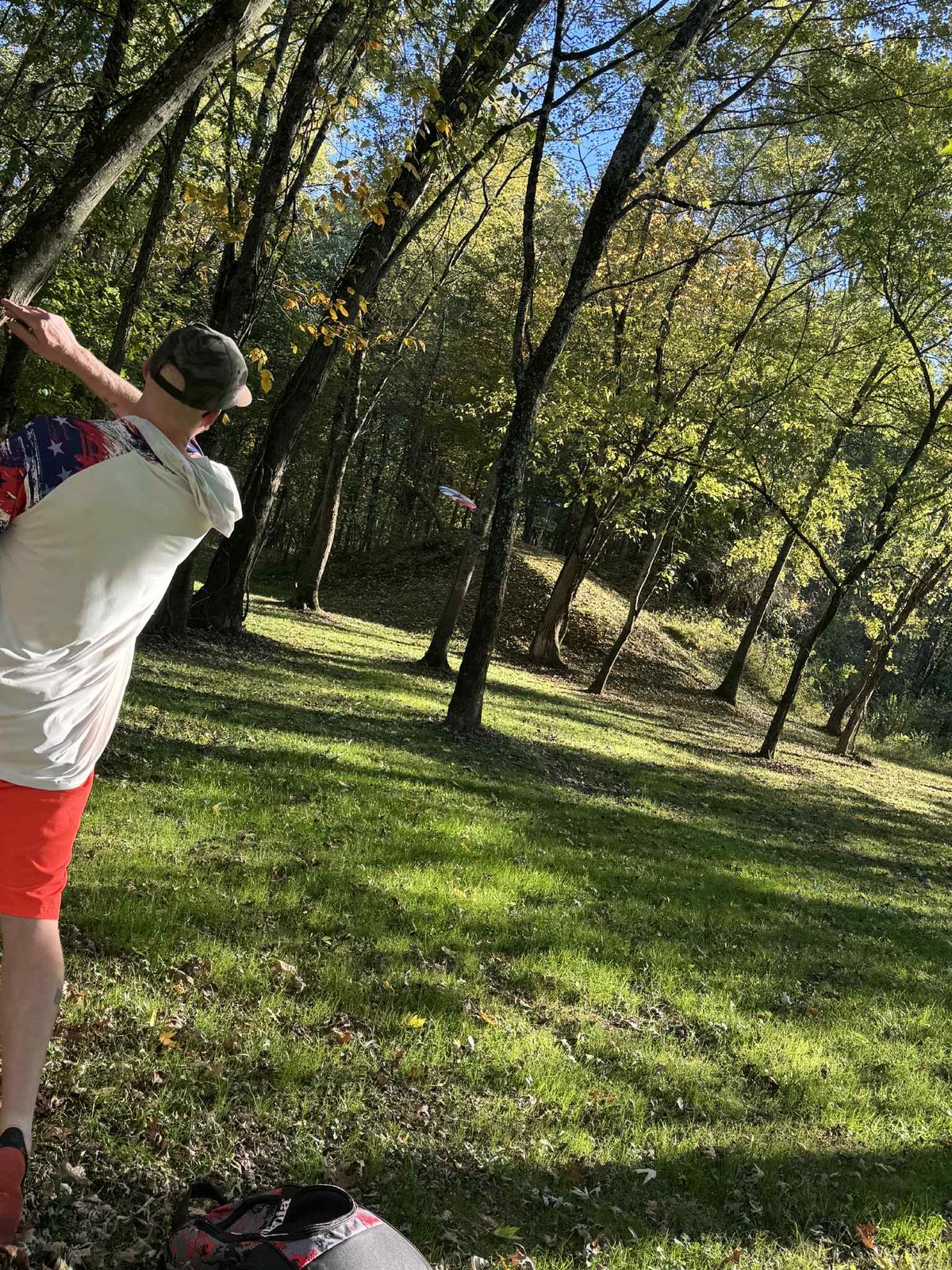 Uphill hole with matching shirt and hatchet hahaha had to post it
