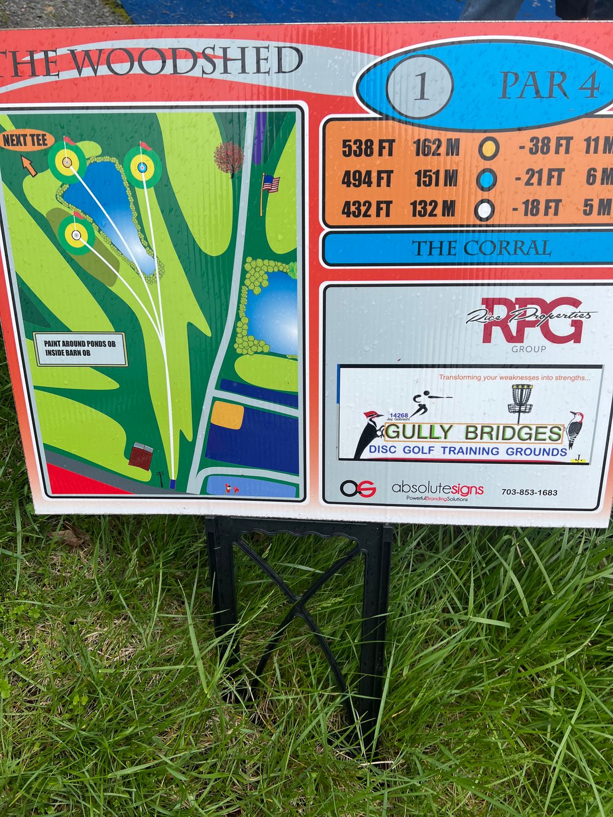 Hole #1 sign