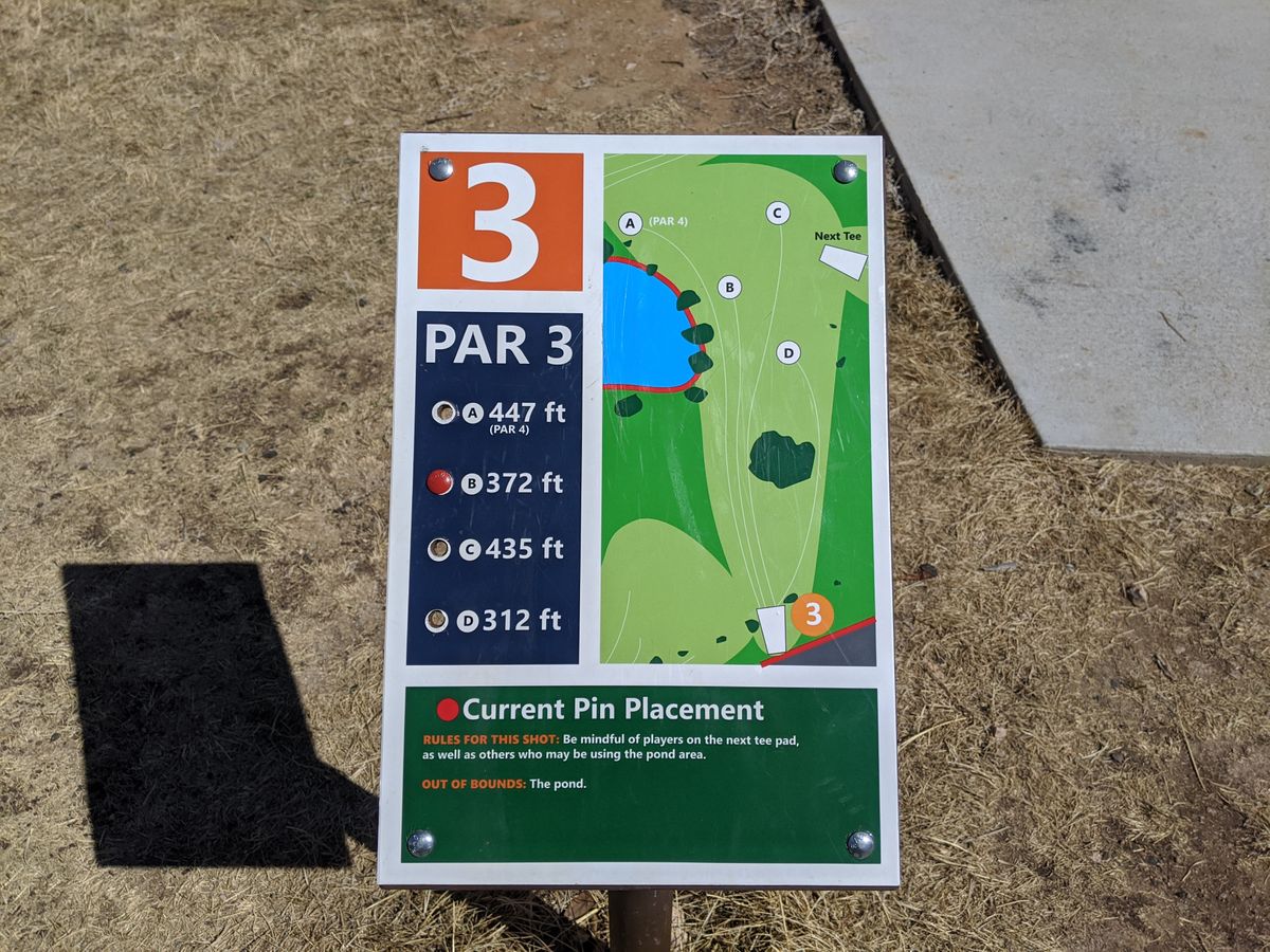 Hole #3's tee sign