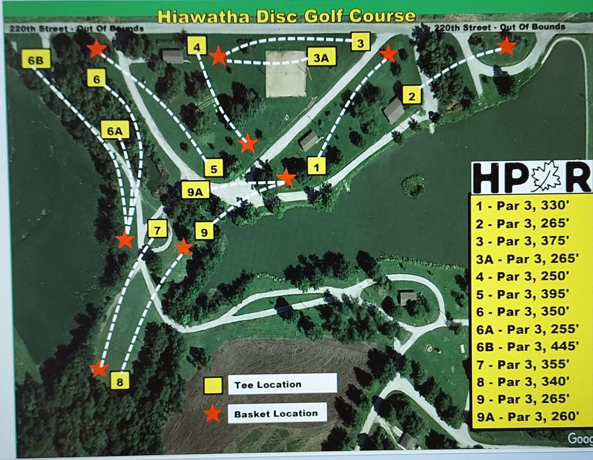 Hiawatha Disc Golf Course map