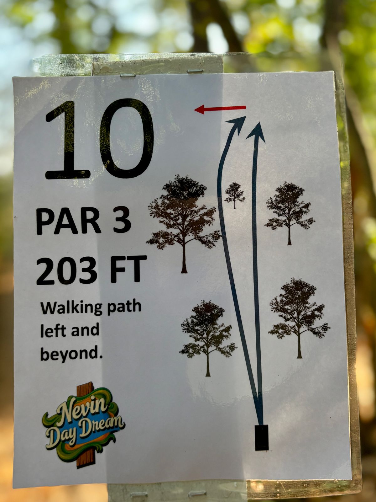 Hole 10 tee sign