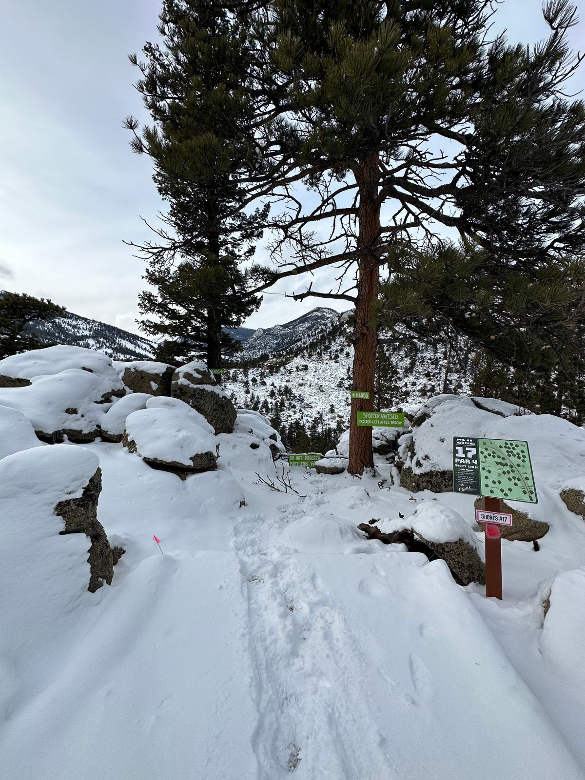 Hole 17 in snow