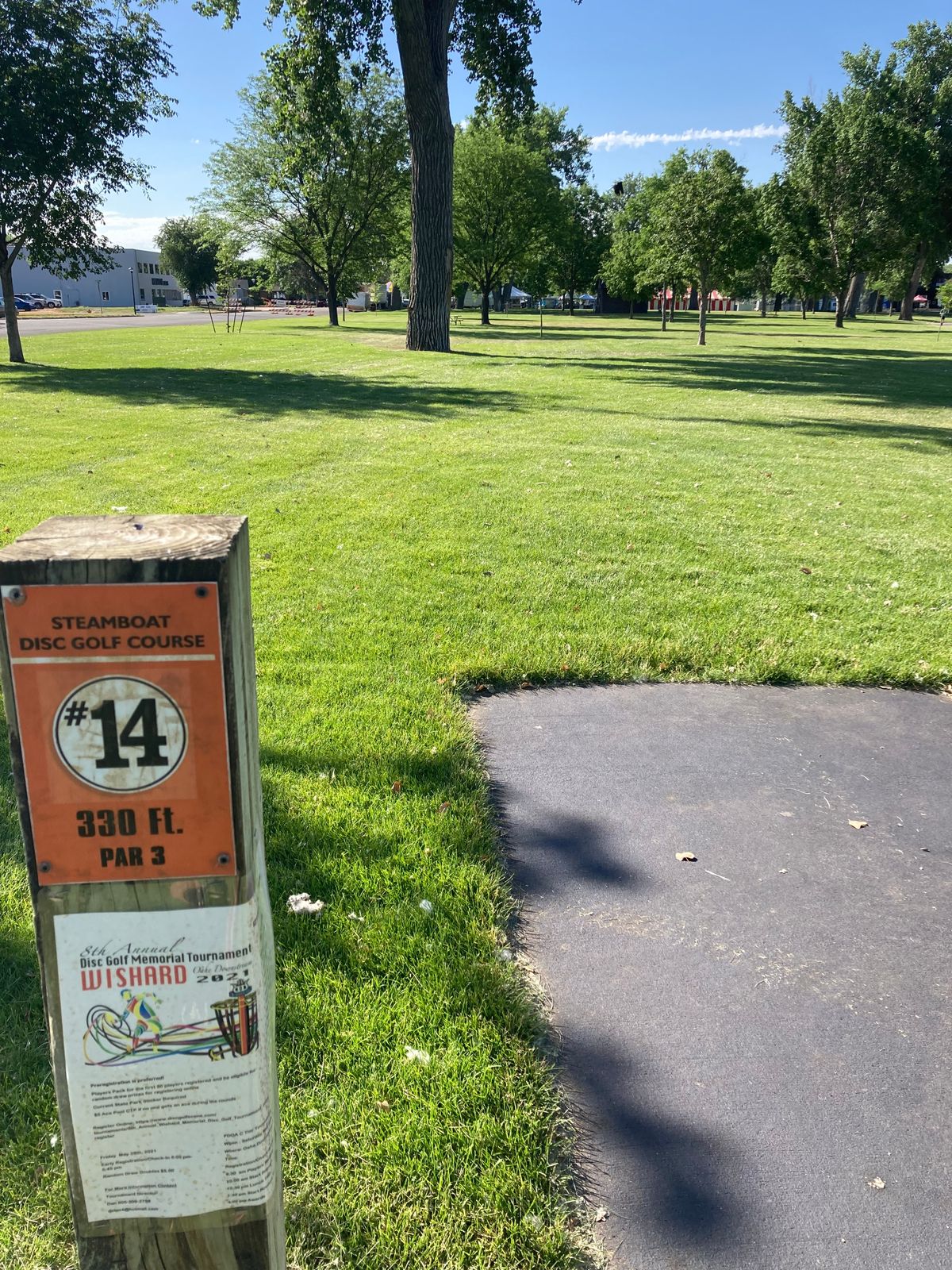 Tee 7 (labeled 14) end of current course as of June 18th 2021