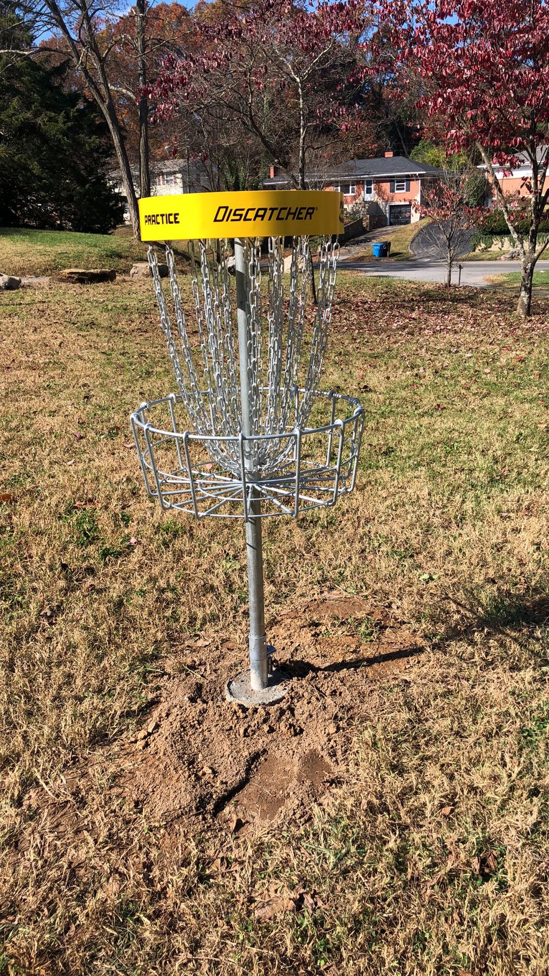 Practice basket behind the restrooms