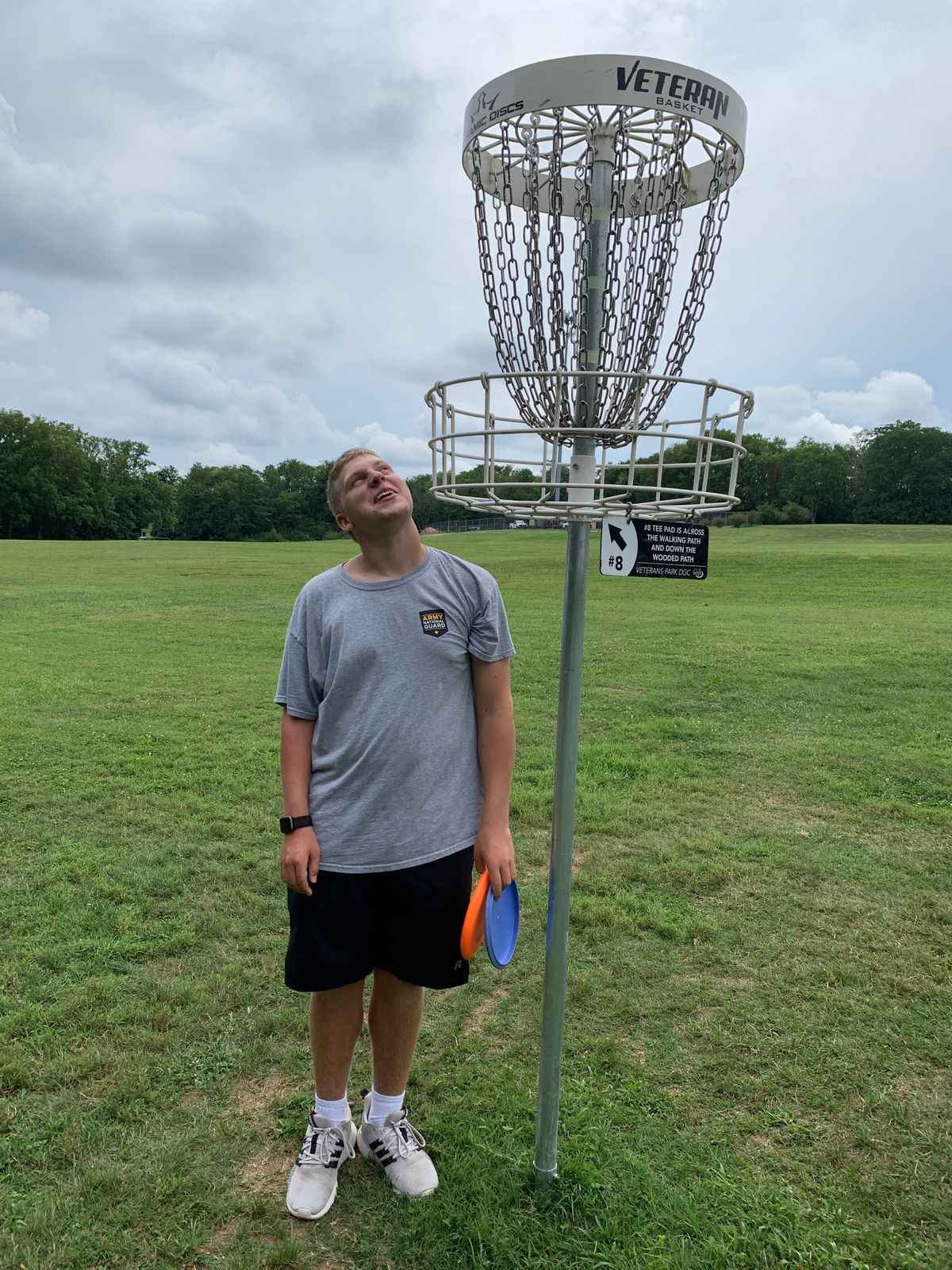 Hole 7 is very tall. I stand at 5’8” and it is very hard to get the frisbees out of the basket