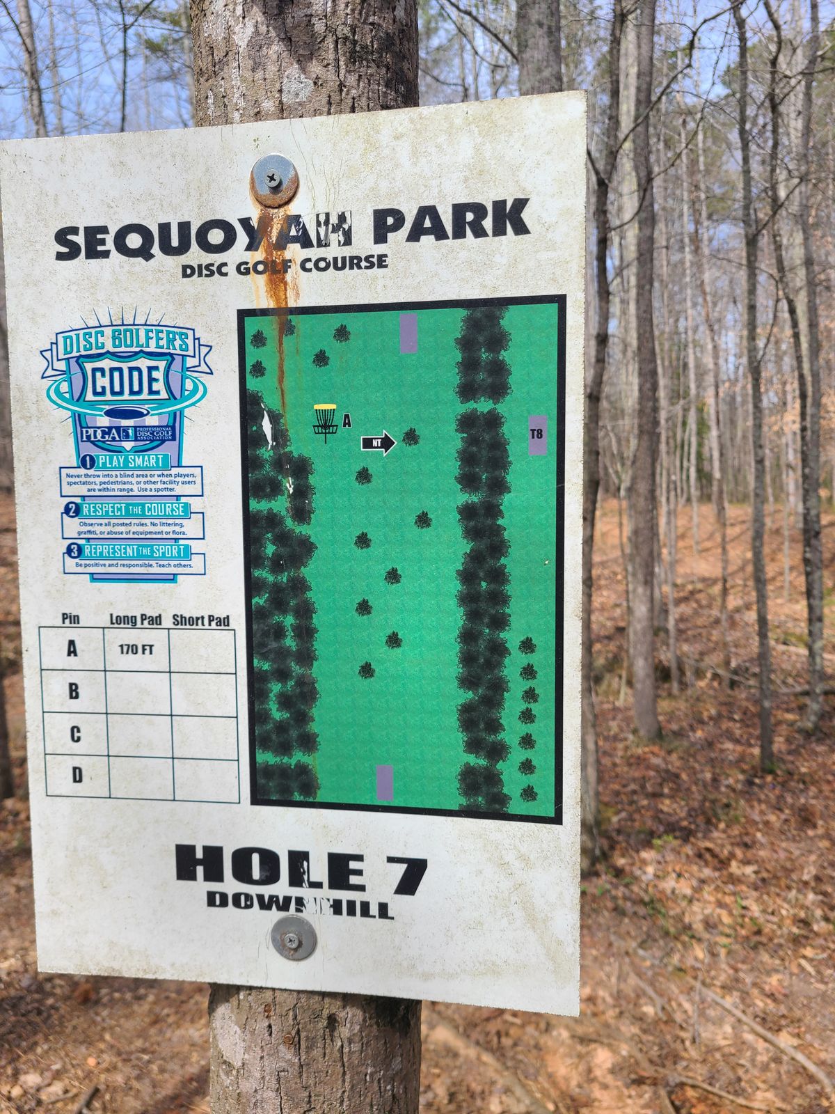 There are two versions of hole 7. Uphill and downhill