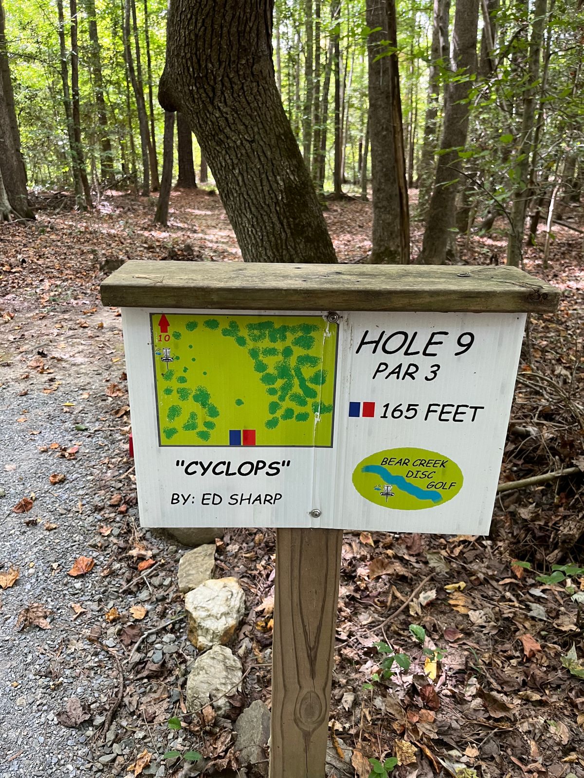 Hole 9 sign