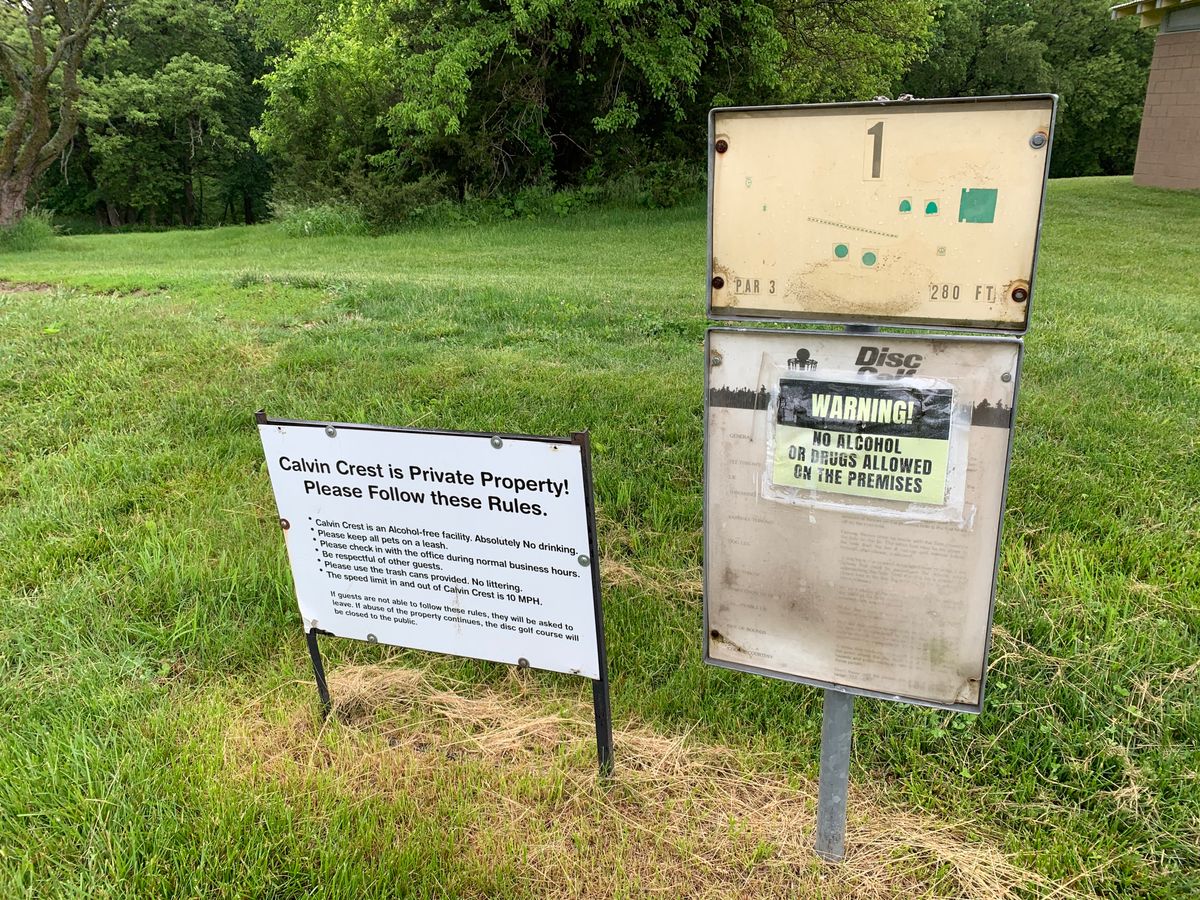 Hole #1 Sign and Course disclaimer