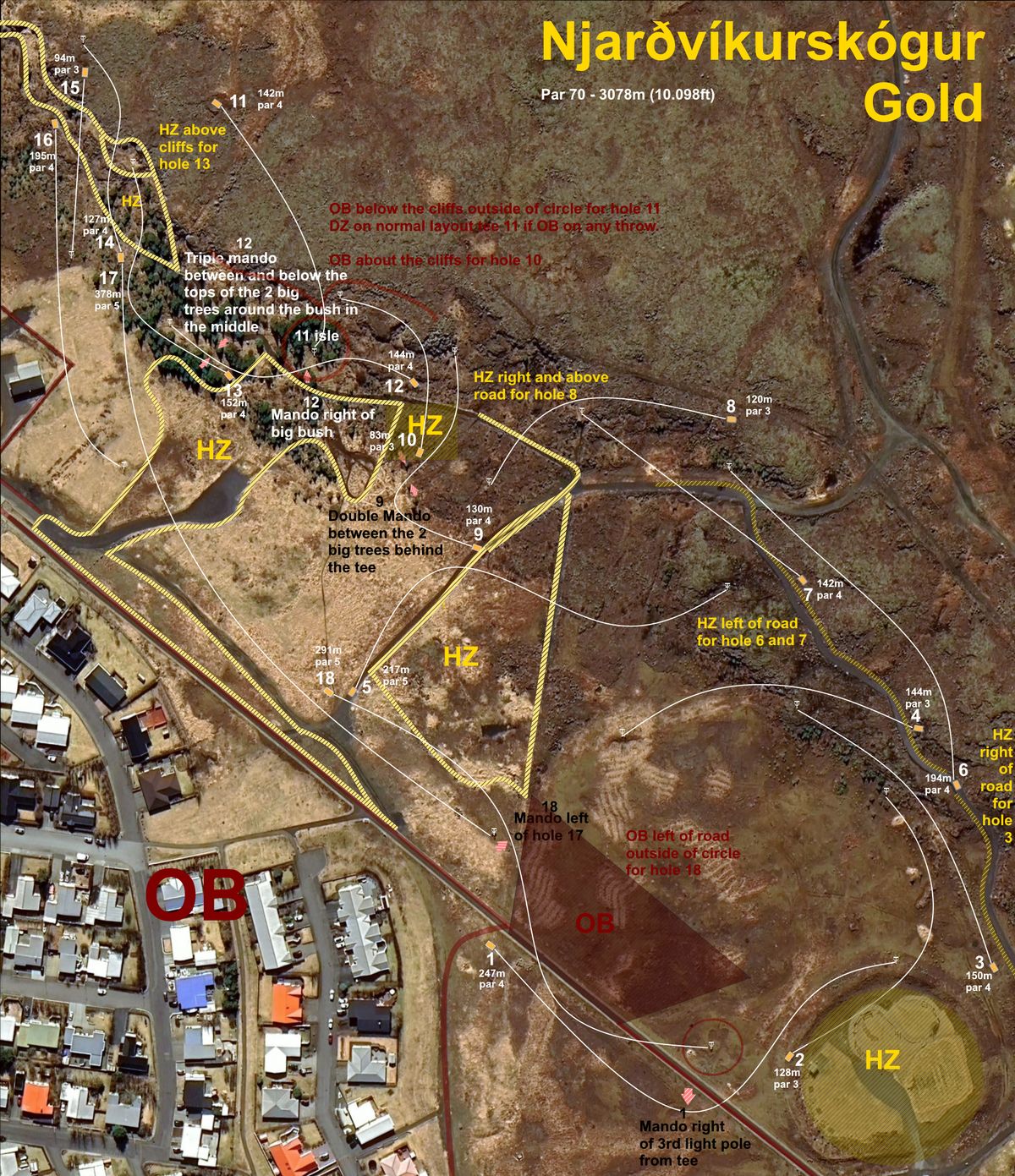 This is the course map for the gold layout.