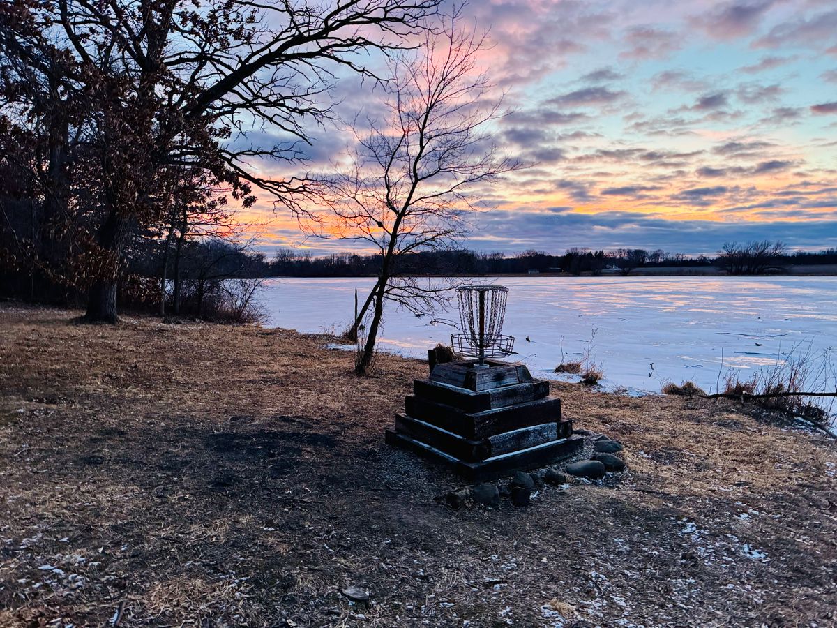 Hole 7 at sunset in January