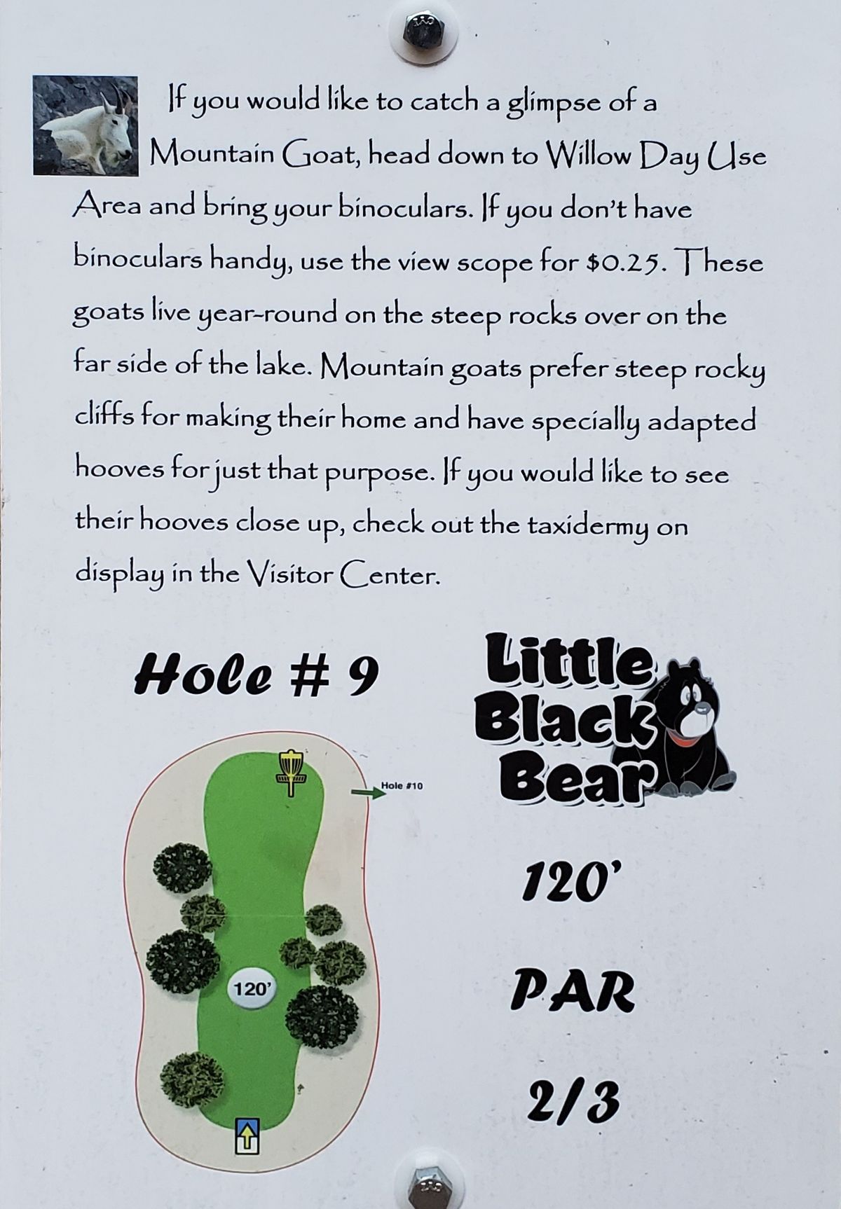 Tee sign hole 9
