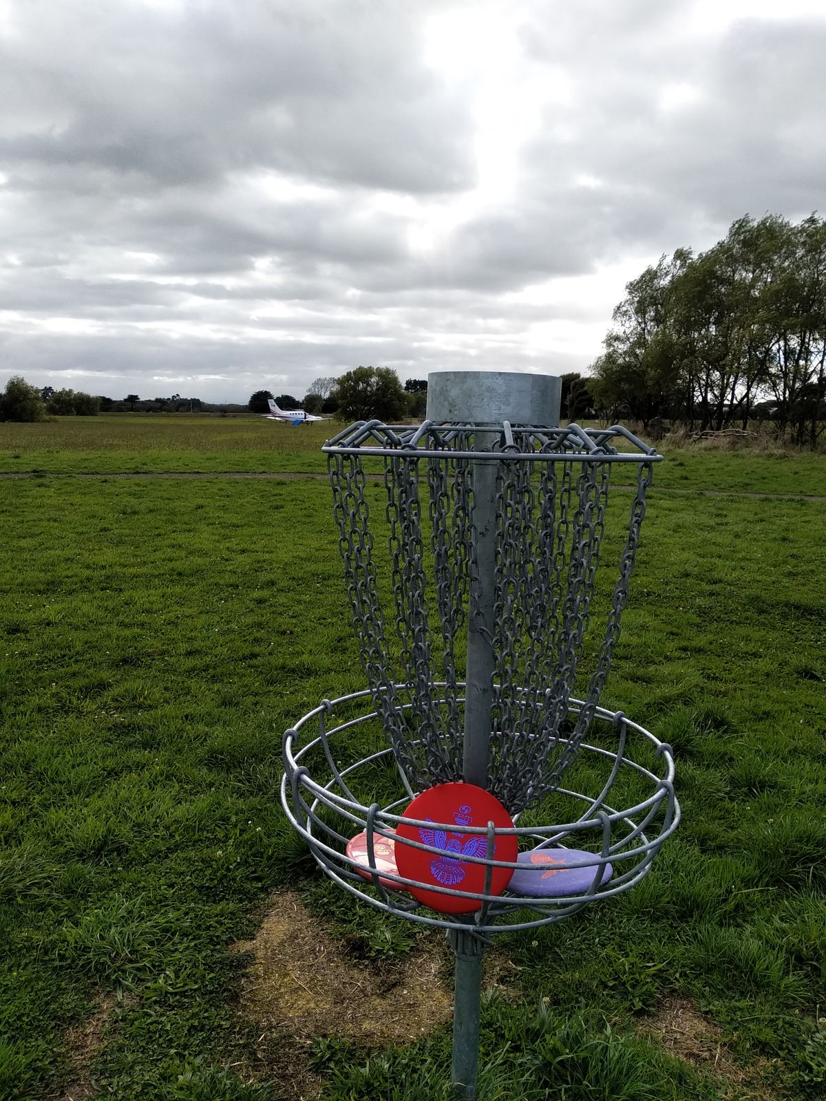 Basket 6 with the plane slide in the background