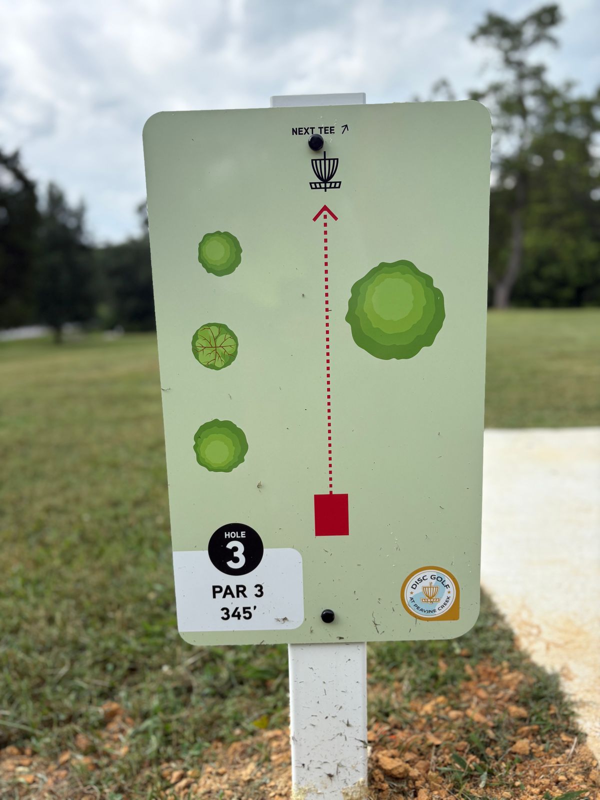 Hole 3 tee sign