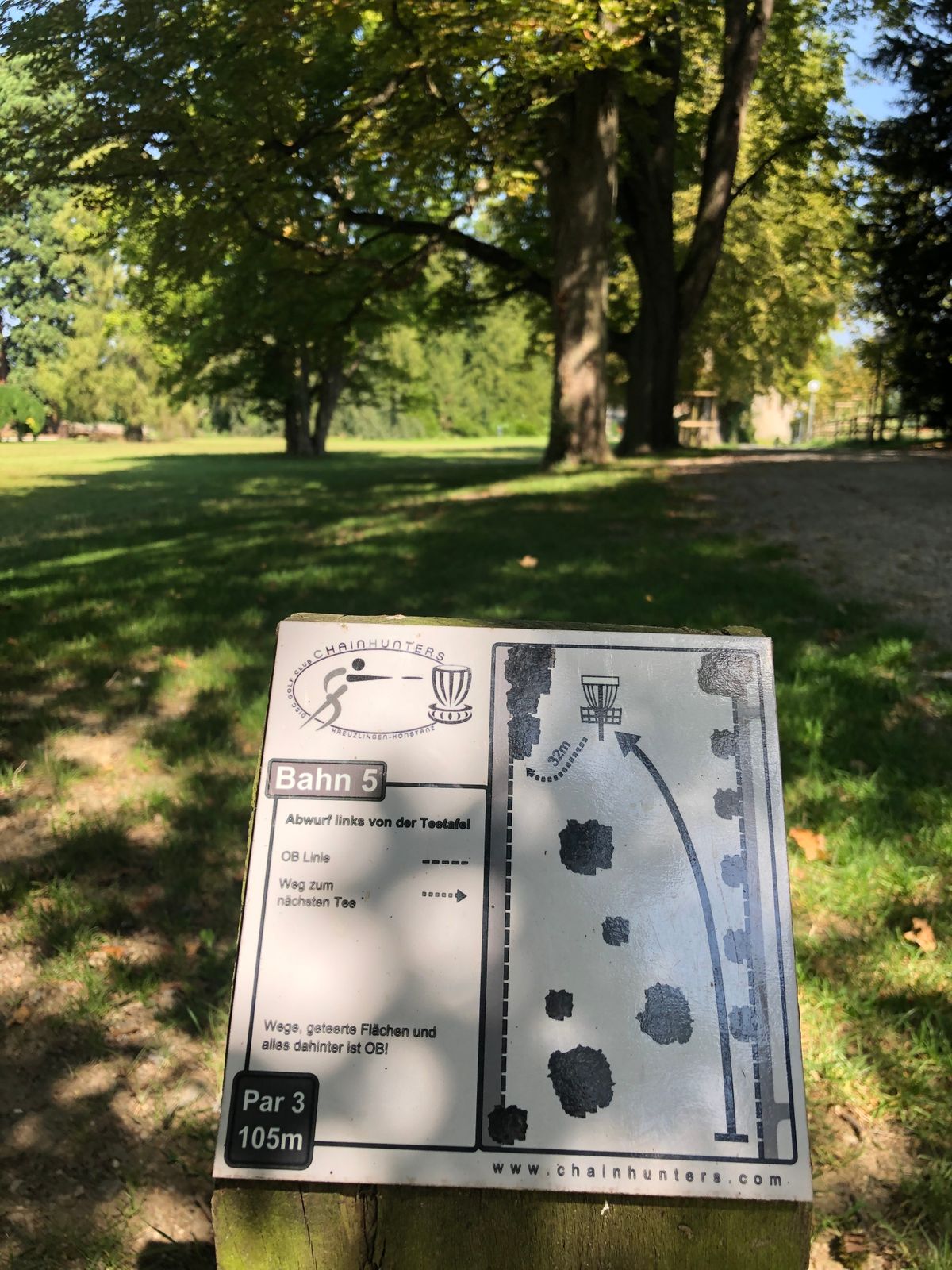Hole 5  “downhill sidewalk”