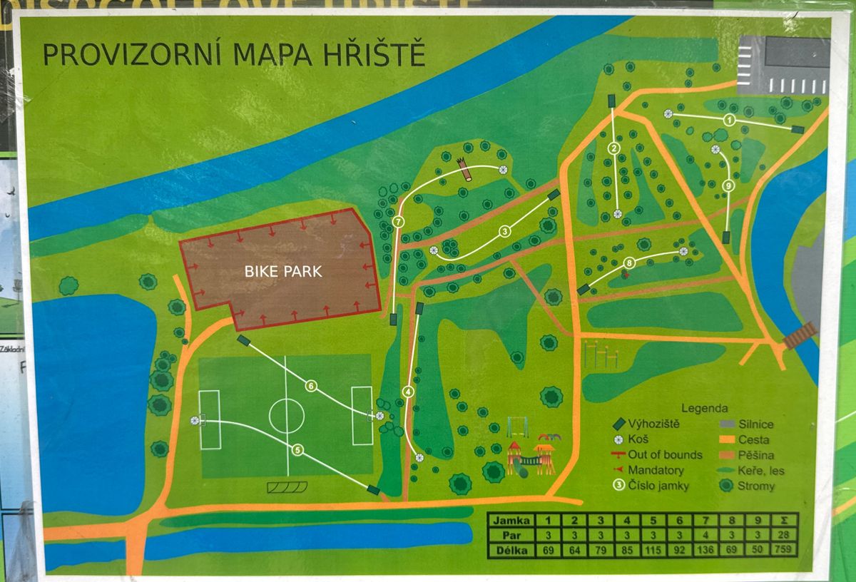 Provizorní mapa hřiště