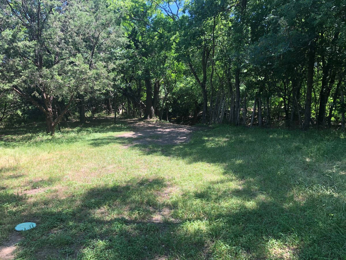 Down hole 17 fairway bottleneck.