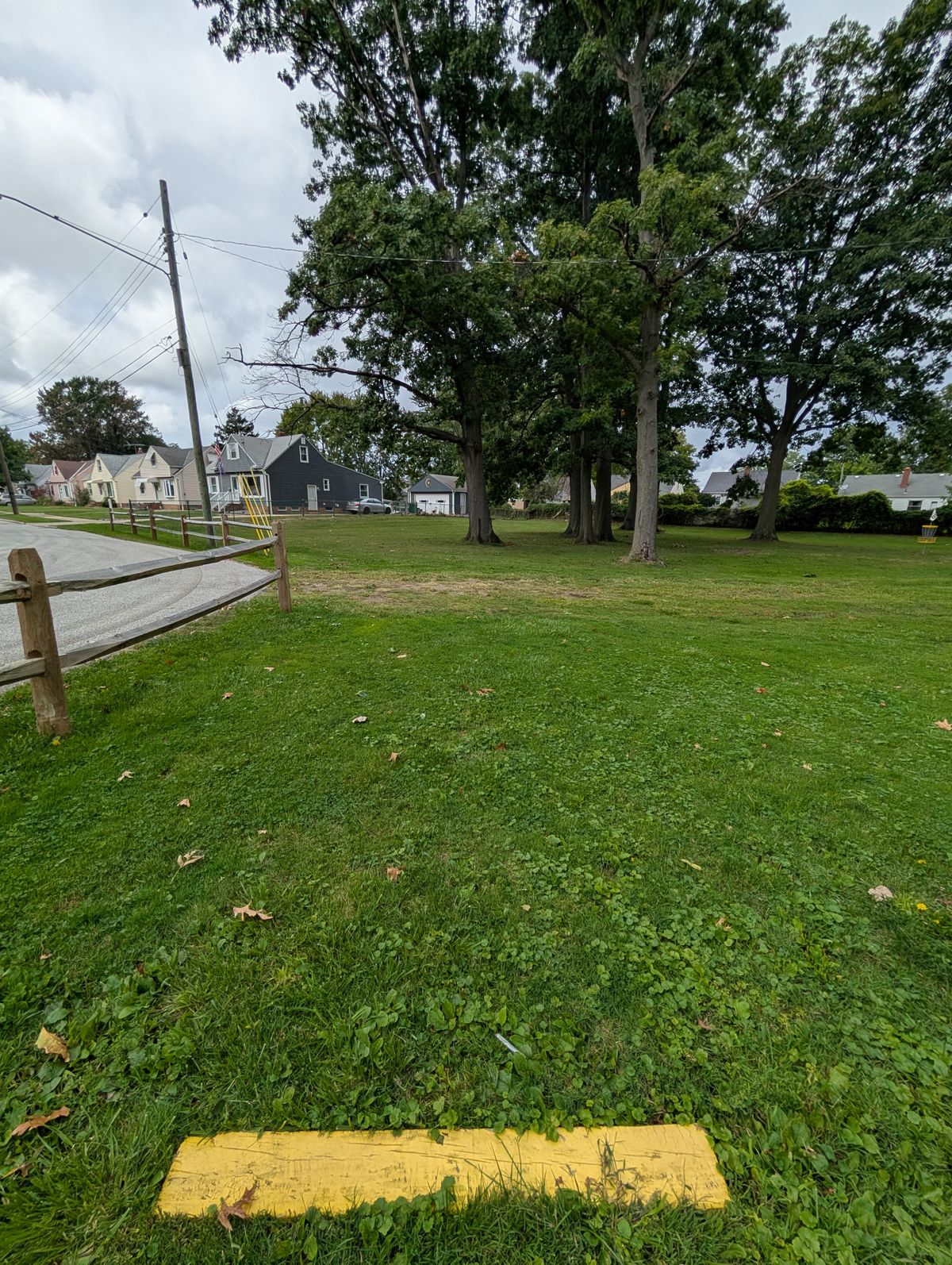 #6 tee, basket to the right past trees