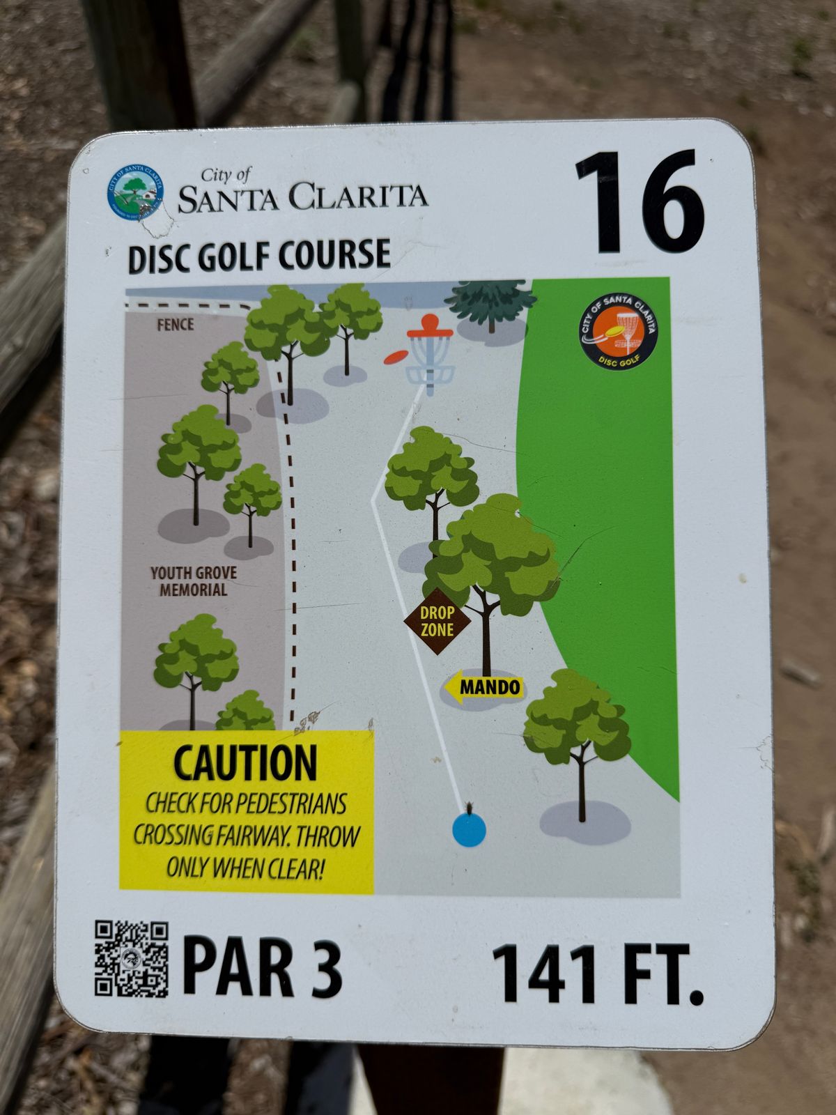 Hole 16 sign