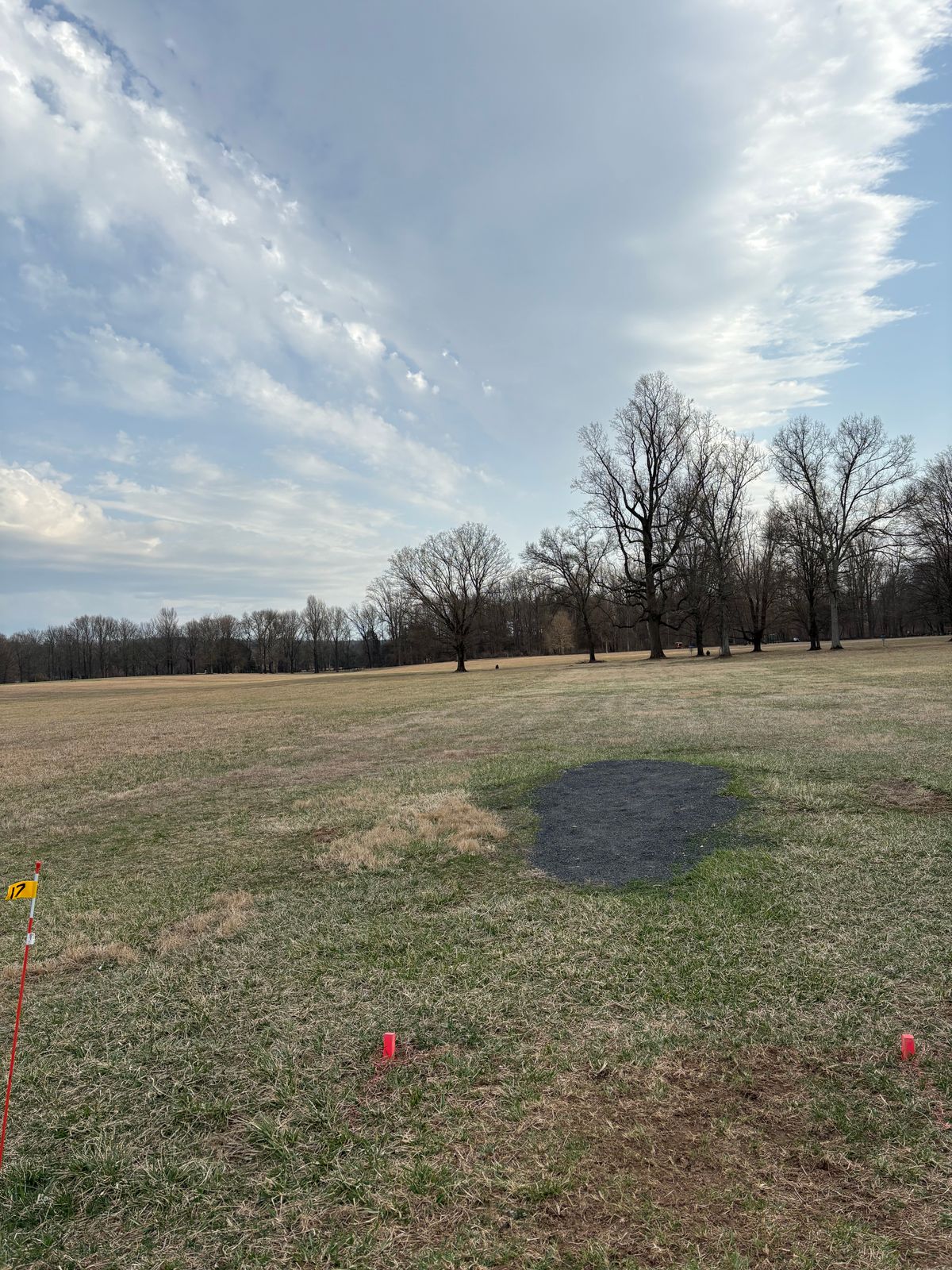 Proposed hole 17 is about 10 feet behind the gravel pad.