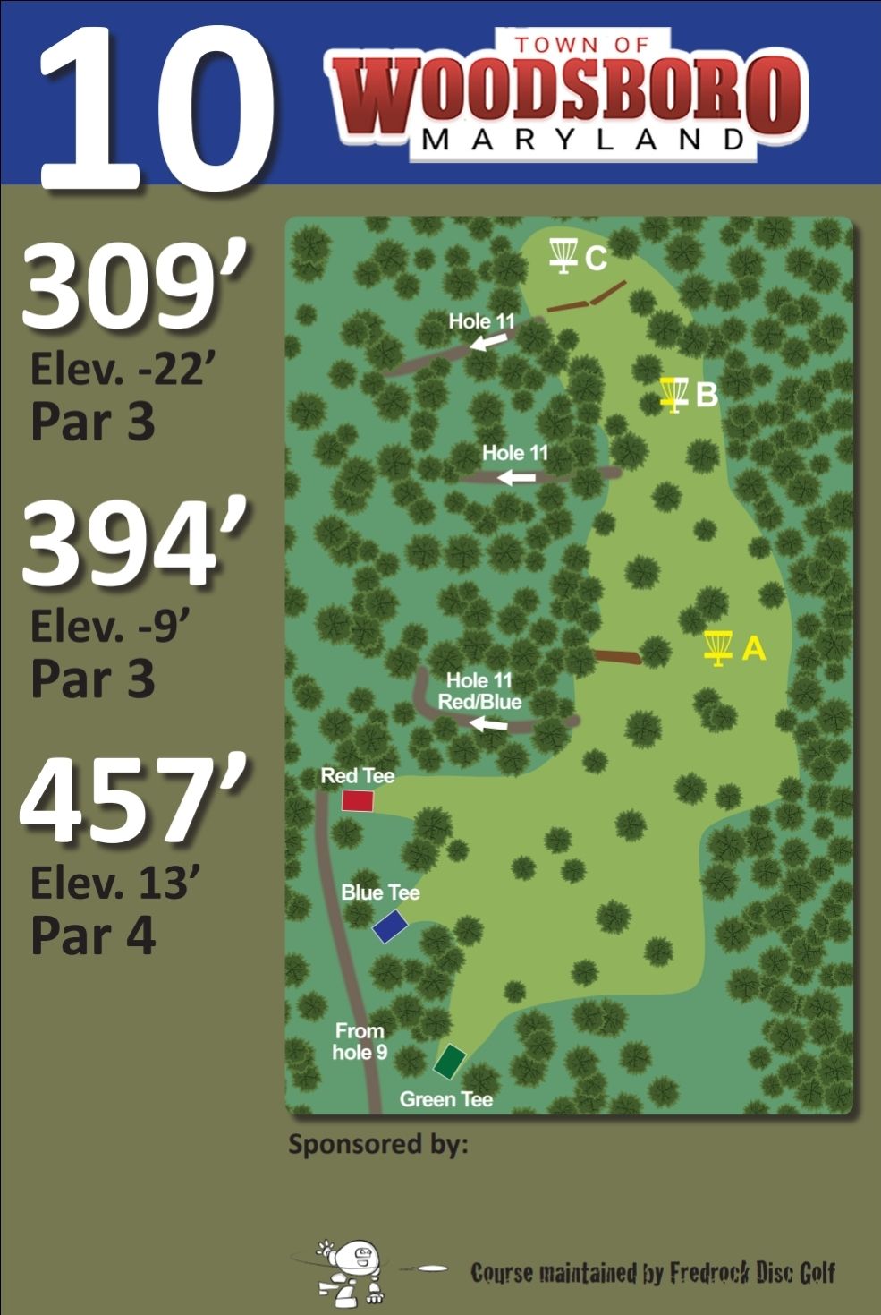 Hole 10 blue tee sign