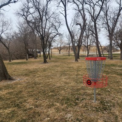 Hole 2 Basket looking back to the Tee
