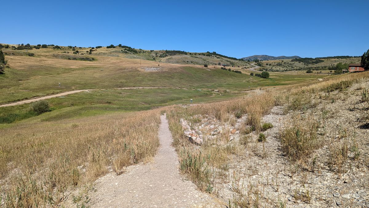 A little up and down climbing on hillsides with a depression in the middle.