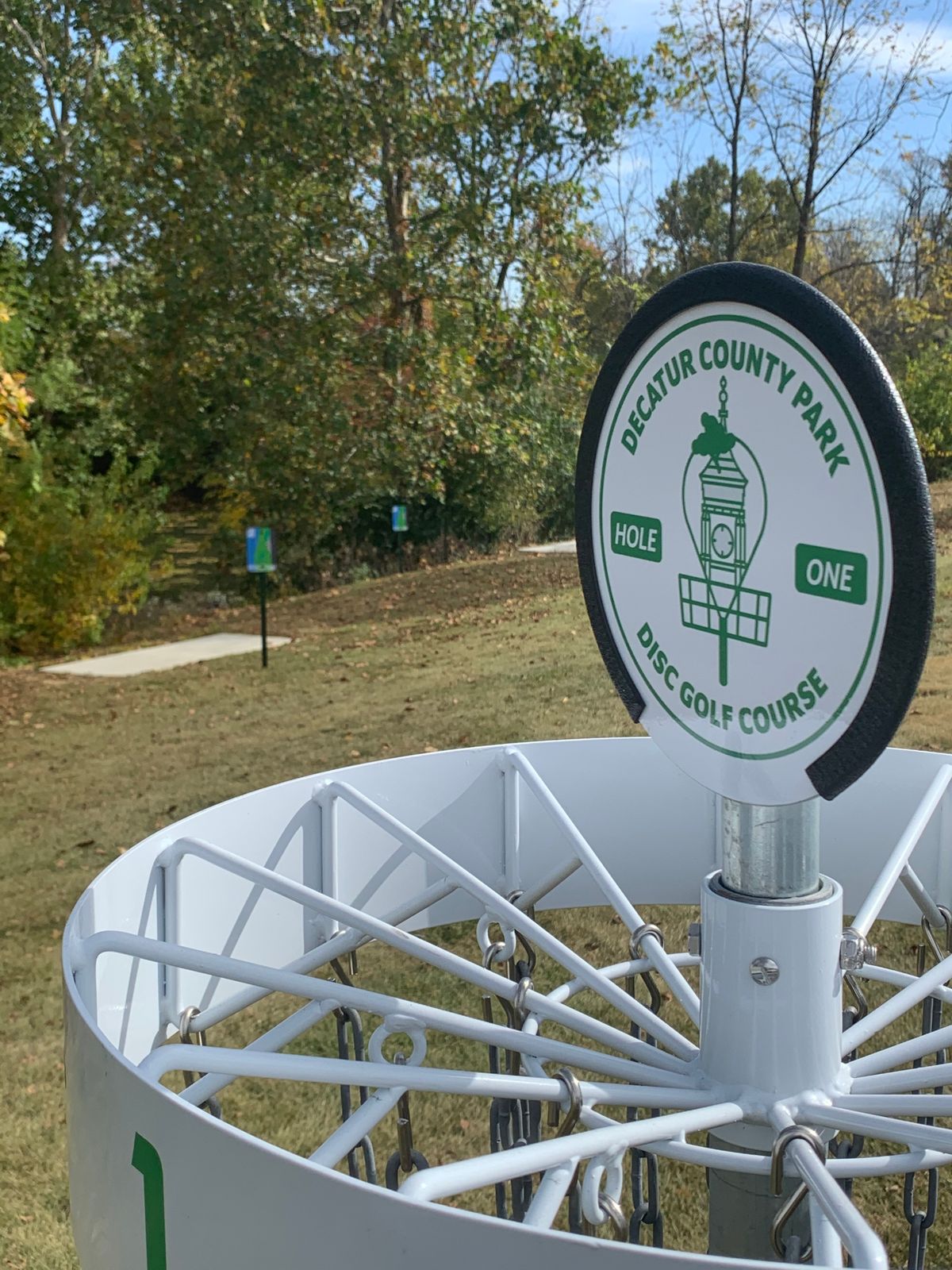Course signage and basket medallions with hole numbers are up!