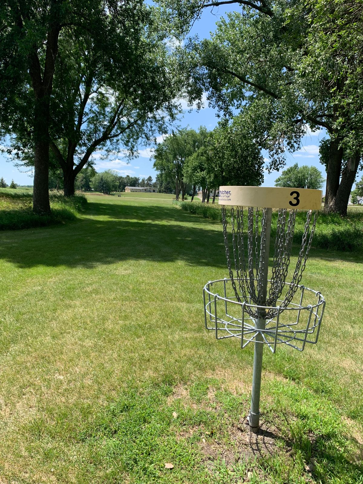 Hole 3 pin looking back towards the tee pad.