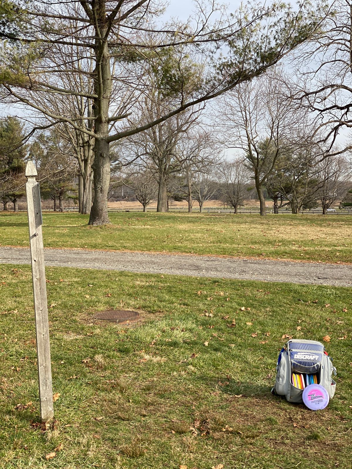 Original #2; tee has been removed. Consider throwing from flagged tee 75 ft closer to basket.